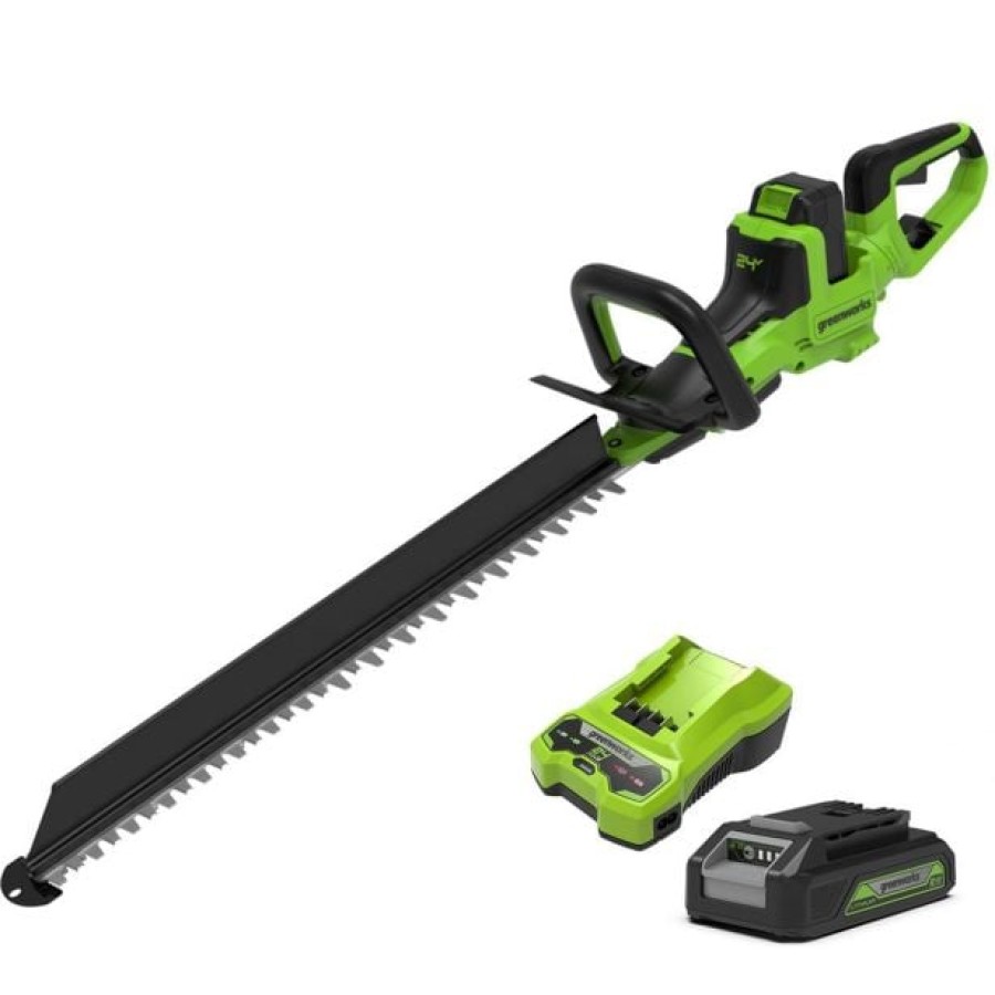 AKUM. ŠKARJE ZA ŽIVO MEJO GREENWORKS 24V 61CM Z 2AH BATERIJO+POLNILNIKOM