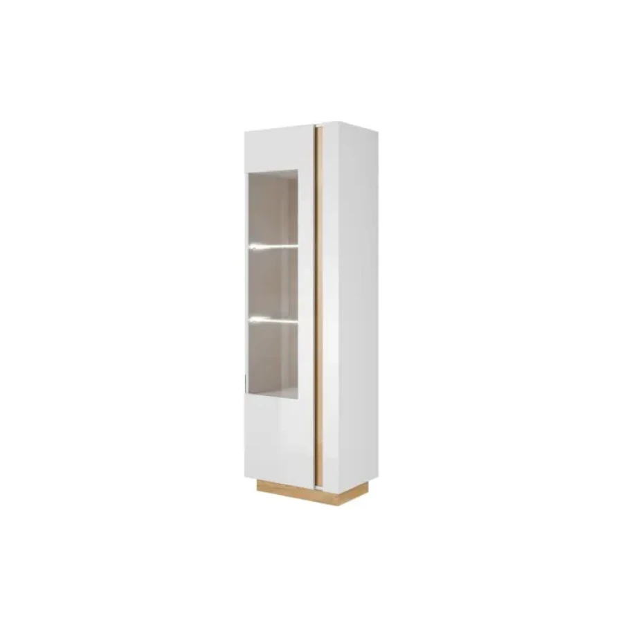 Dnevni regal AREK 2 je moderno oblikovan in elegantnega videza. Dobavljiv je v beli barvi visoki sijaj, ter izdelan v EU. Cena velja za sestav brez komode in