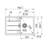 GRANITAL POMIVALNO KORITO FRANKE CNG 611-78 ONYX - slika 2
