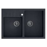 GRANITAL POMIVALNO KORITO QUADRON BILL 120 ČRN- SREBRN - slika 2