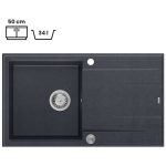 GRANITAL POMIVALNO KORITO QUADRON EVAN 111 ČRN DIAMANT - slika 2