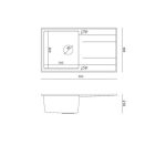 GRANITAL POMIVALNO KORITO QUADRON EVAN 111 SIV - slika 4