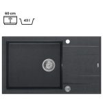 GRANITAL POMIVALNO KORITO QUADRON EVAN 136 XL ČRN DIAMANT - slika 2