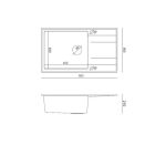 GRANITAL POMIVALNO KORITO QUADRON EVAN 136 XL ČRN DIAMANT - slika 4