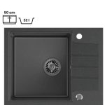 GRANITAL POMIVALNO KORITO QUADRON PETER 116 ČRN - slika 2