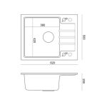 GRANITAL POMIVALNO KORITO QUADRON PETER 116 ČRN - slika 4