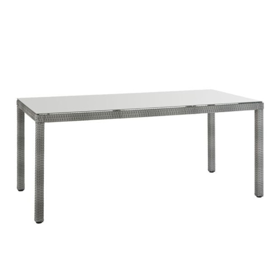 JEDILNA MIZA DAVOS FIX PROTJE-ALU-STEKLO SIVA 90X180X74