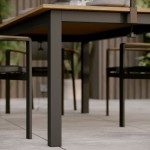 KOVINSKA MIZA NATERIAL CLARA SIVA 200X100 ALU, SINT. LES - slika 6