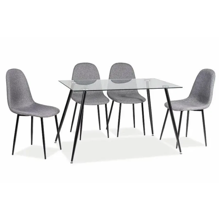 Kuhinjski stol FOXY 3 je klasično in elegantno oblikovan. Tanke noge so iz kovine v črni mat barvi, tako je stol hkrati eleganten kakor tudi trpežen in