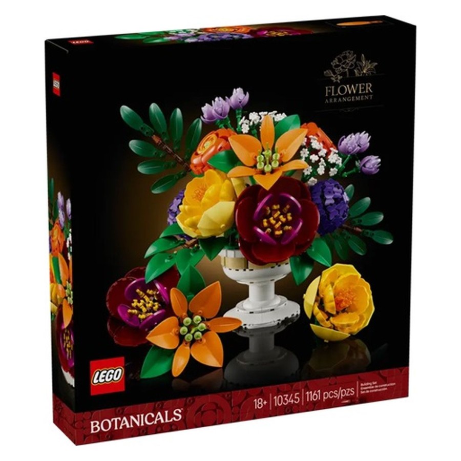 LEGO® Botanicals 10345 Cvetlični aranžmaNaj se tvoja ustvarjalnost razcveti s kompletom za sestavljanje za odrasle LEGO® Botanicals Cvetlični aranžma. Aranžma kar prekipeva od živobarvnih cvetlic