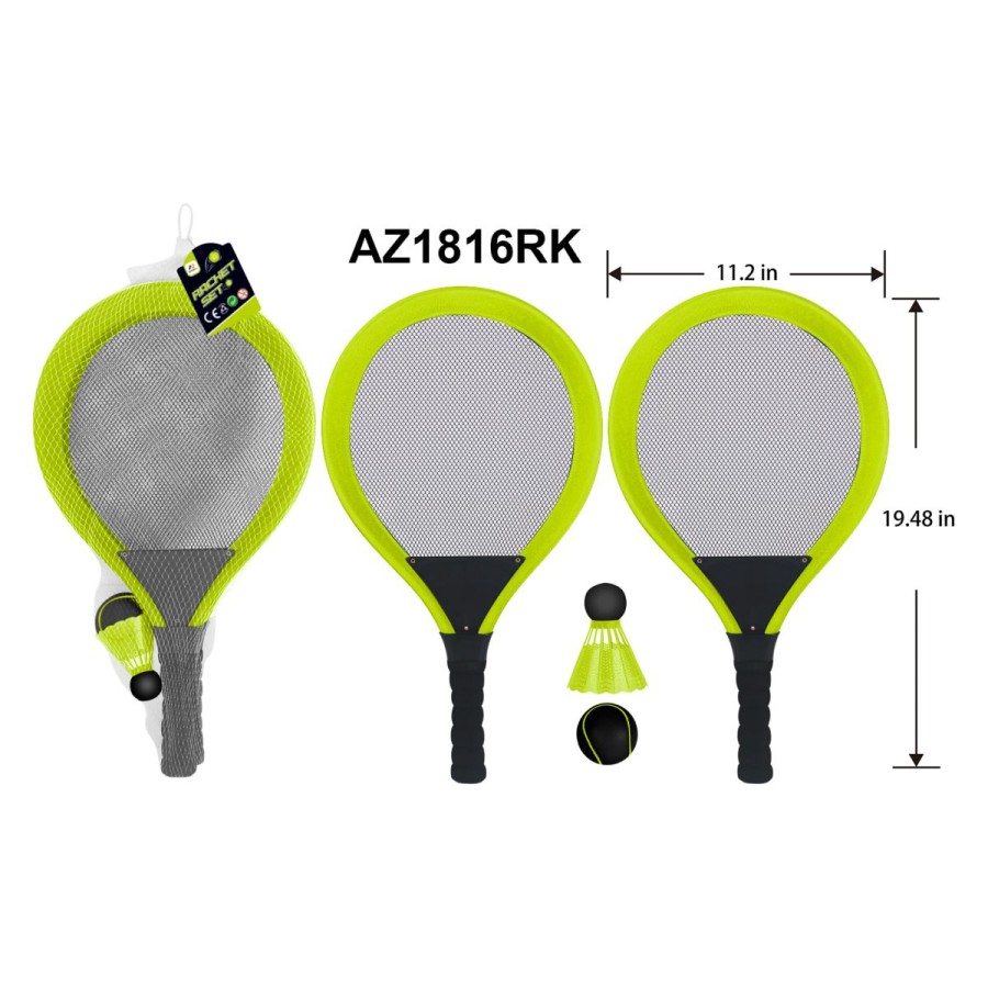 Aojie Loparji setSet dveh loparjev z eno pvc badminton žogico in eno mehko žogico iz pene.Lopar je dolg cca 50 cm