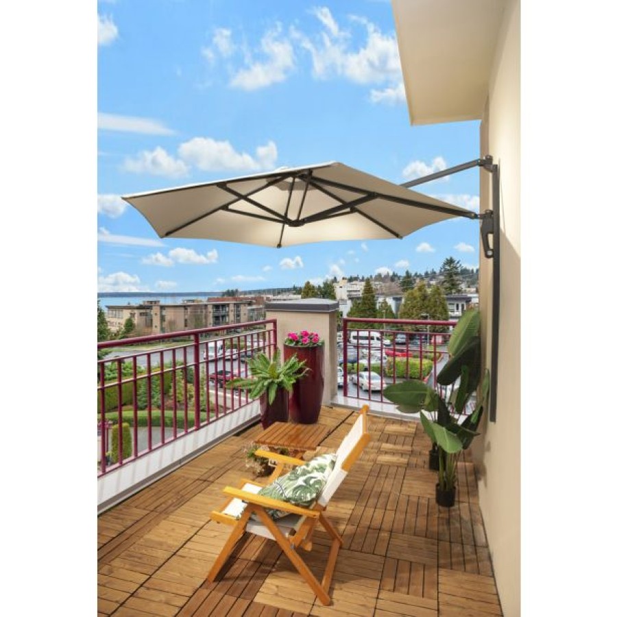 Vrtno pohištvo za teraso - kako izbrati? MQ stenski senčnik v bež barvi – praktičen in eleganten senčnik za terase z montažo na zid, primeren za manjše prostore in balkone.