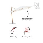 SENČNIK NATERIAL STRAN. AGORA 290X290 BEL ALU, JEKLO 250G - slika 8