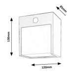 STENSKA VRTNA SVETILKA RABALUX BALIMO SENZOR ČRNA 12W - slika 7