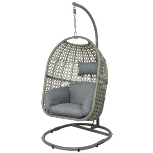 VRTNA GUGALNICA DECORIS VISEČI VRTNI STOL JAJČEK ROYAN, 95X195 CM, SIV