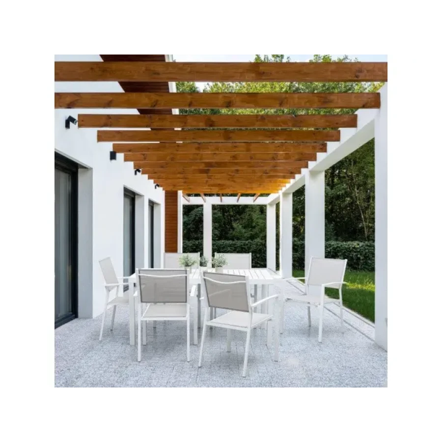 Vrtna miza HILDE 130X68 LD30 bela je narejena iz aluminija, prašno barvana (poliester). Material: - Aluminij Barva: -Bela Dimenzije: širina: 130cm globina: