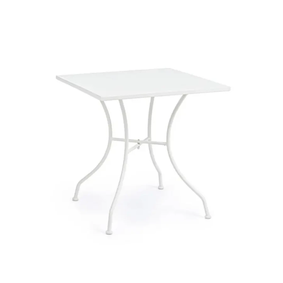 Vrtna mizica KELSIE 70X70 bela je narejena iz jekla z mat zaključkom. Material: - Jeklo Barva: - Bela Dimenzije: širina: 70cm globina: 70cm višina: 71cm