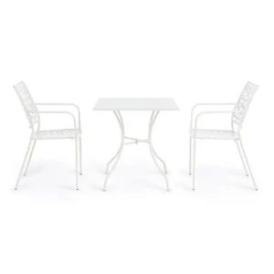 Vrtna mizica KELSIE 70X70 bela je narejena iz jekla z mat zaključkom. Material: - Jeklo Barva: - Bela Dimenzije: širina: 70cm globina: 70cm višina: 71cm