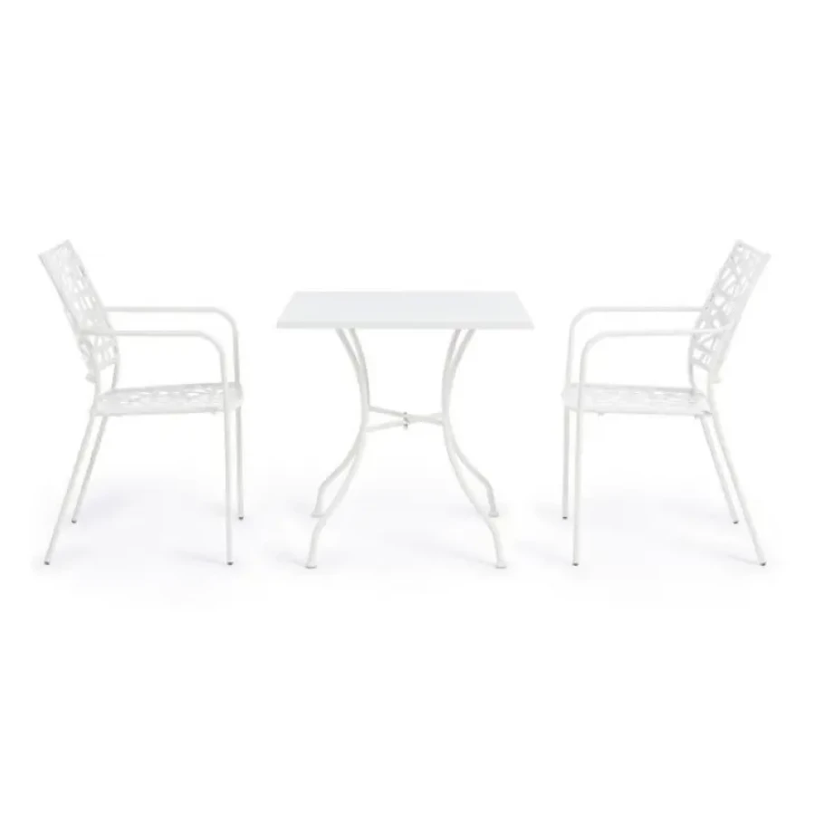 Vrtna mizica KELSIE 70X70 bela je narejena iz jekla z mat zaključkom. Material: - Jeklo Barva: - Bela Dimenzije: širina: 70cm globina: 70cm višina: 71cm