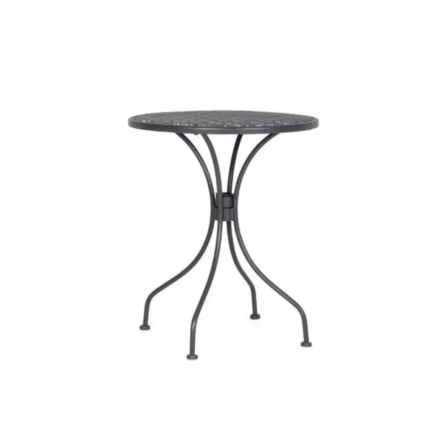 Vrtna mizica LIZETTE D60 antracit je narejena iz jekla z mat zaključkom. Material: - Jeklo Barve: - Antracit Dimenzije: širina: Ø60cm višina: 71hcm