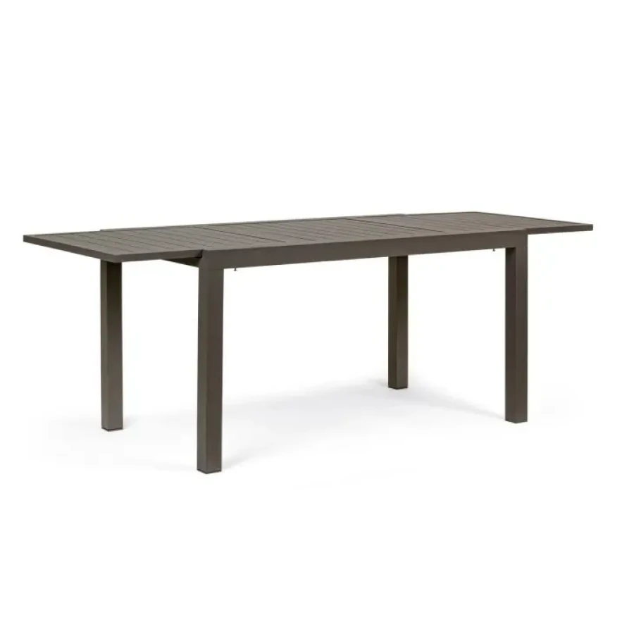 Vrtna raztegljiva miza HILDE 140-210X77 YK14 kava je narejena iz aluminija, prašno barvana. Material: - Aluminij Barva: - Kava Dimenzije: širina: 140/210cm
