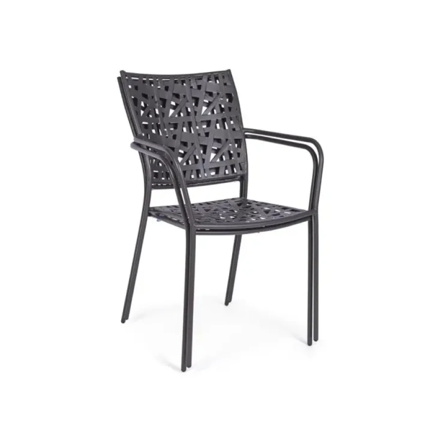 Vrtni stol KELSIE antracit je narejen iz kovine z mat zaključkom. Je eleganten a hkrati preprost vrtni stol, ki bo dal vaši okolici poseben čar. Material: -