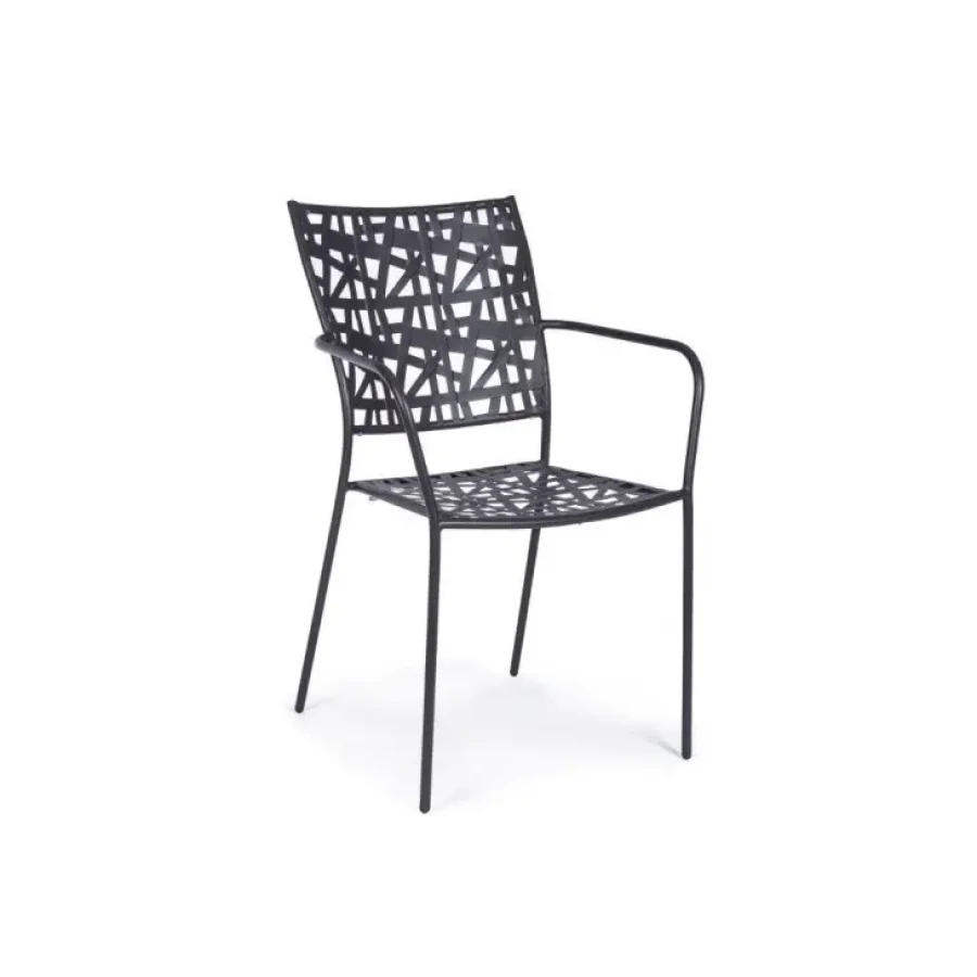 Vrtni stol KELSIE antracit je narejen iz kovine z mat zaključkom. Je eleganten a hkrati preprost vrtni stol, ki bo dal vaši okolici poseben čar. Material: -
