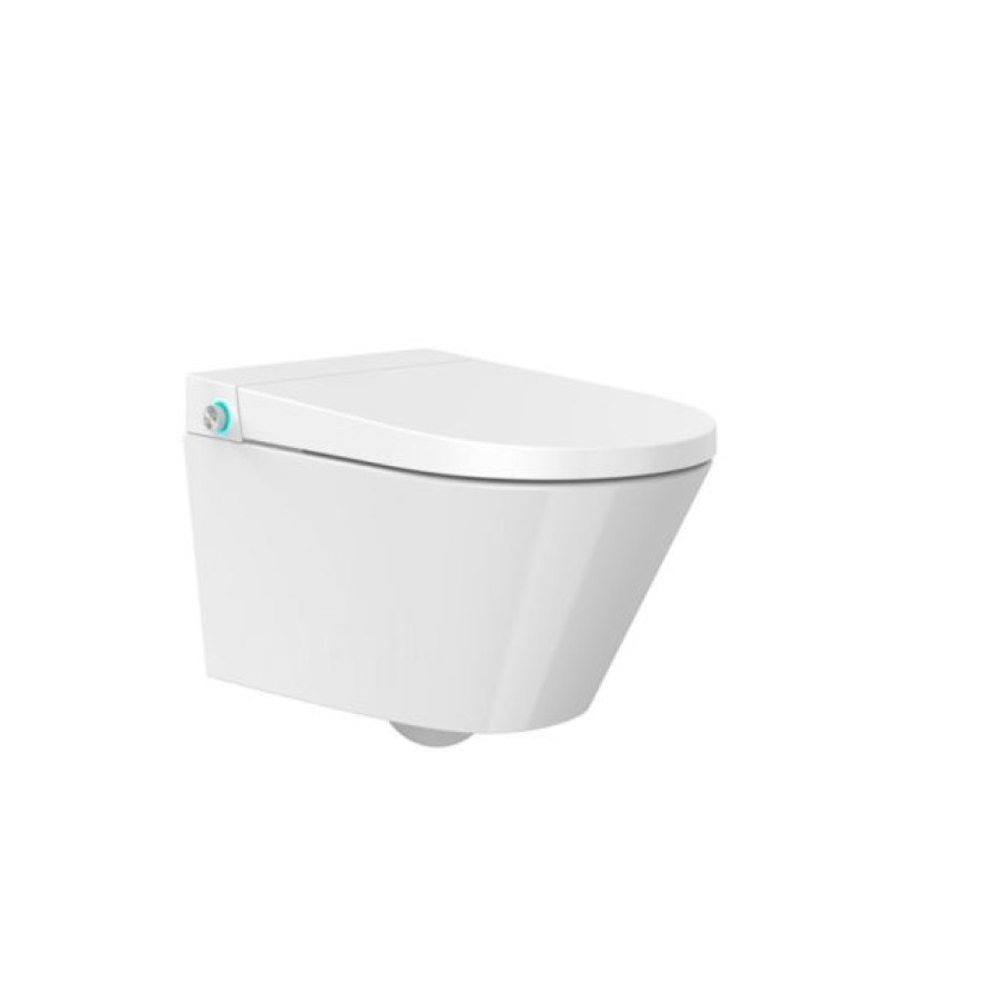 WC ŠKOLJKA, VISEČA INTER CERAMIC BREZ ROBOV Z WC DESKO BELA