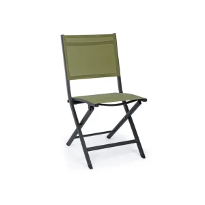 Zložljivi vrtni stol ELIN ANTRACITE zelena je narejen iz aluminija, prašno barvanega. Hrbet ter sedež sta iz tekstila. Eleganten videz in barva popestrista