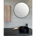 KLASIČNO OGLEDALO FEROTEHNA ATENA D 60 ČRNO LED ROČNO STIKALO - slika 2