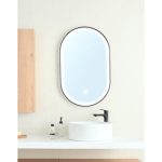 KLASIČNO OGLEDALO FEROTEHNA FRAME OVAL B5080 ČRNO 50X80 LED ROČNO STIKALO - slika 2