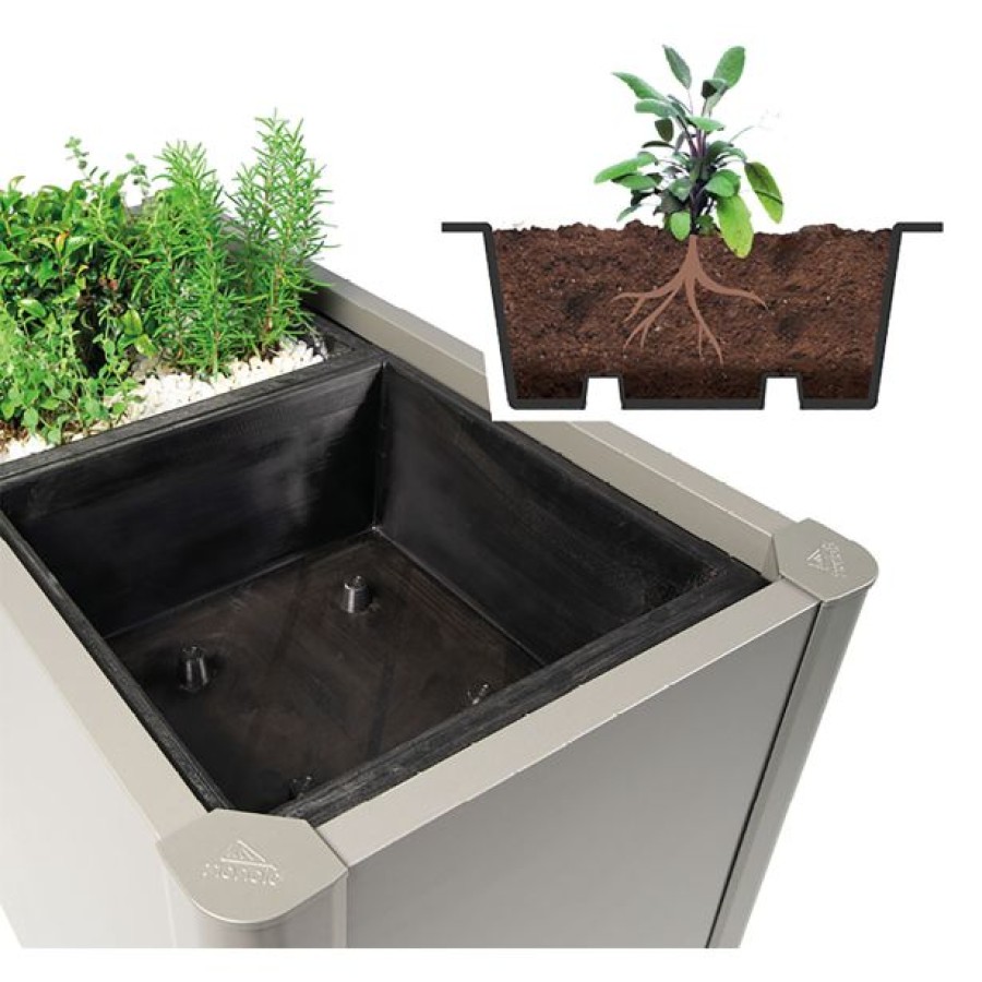 KOVINSKA VRTNA GREDA BIOHORT 50X50X18 CM VLOŽEK ZA SADILNIK 3 KOSI