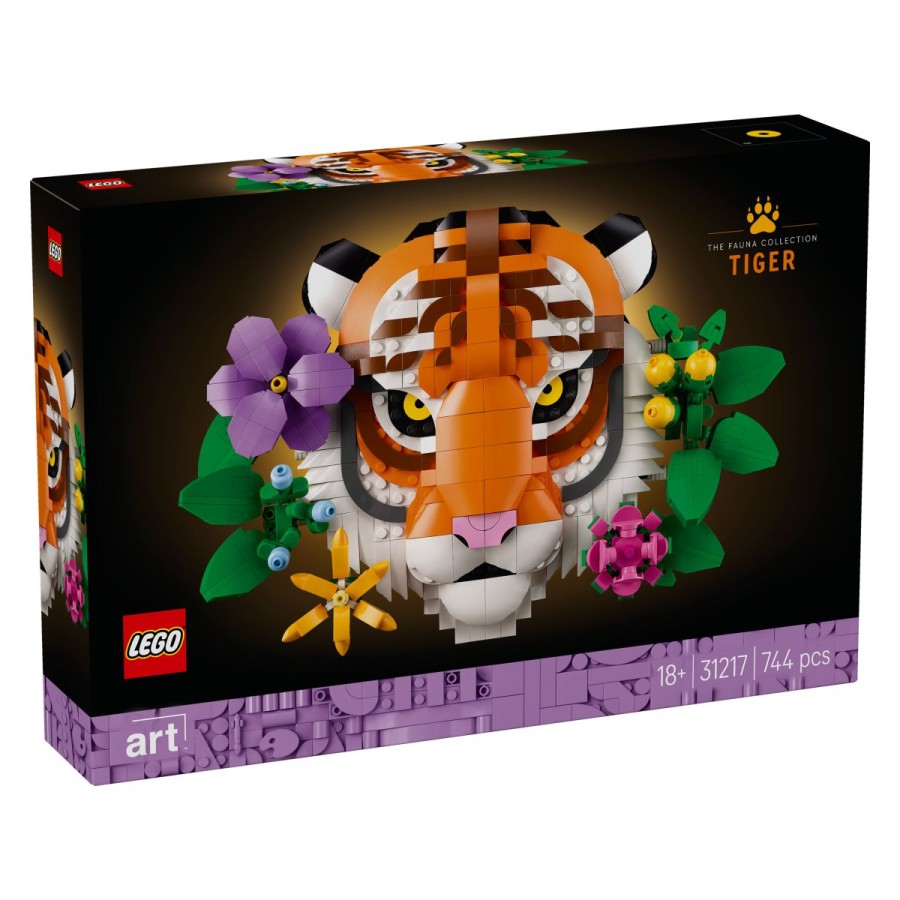 Lego® Art 31217 Zbirka živalstvo - tigerSvoj dom okrasi z eksplozijo barv s kompletom za sestavljanje LEGO® Umetnost Zbirka živalstvo – tiger s tematiko narave. Uporabi 744 kock za ustvarjanje modela tigrove glave