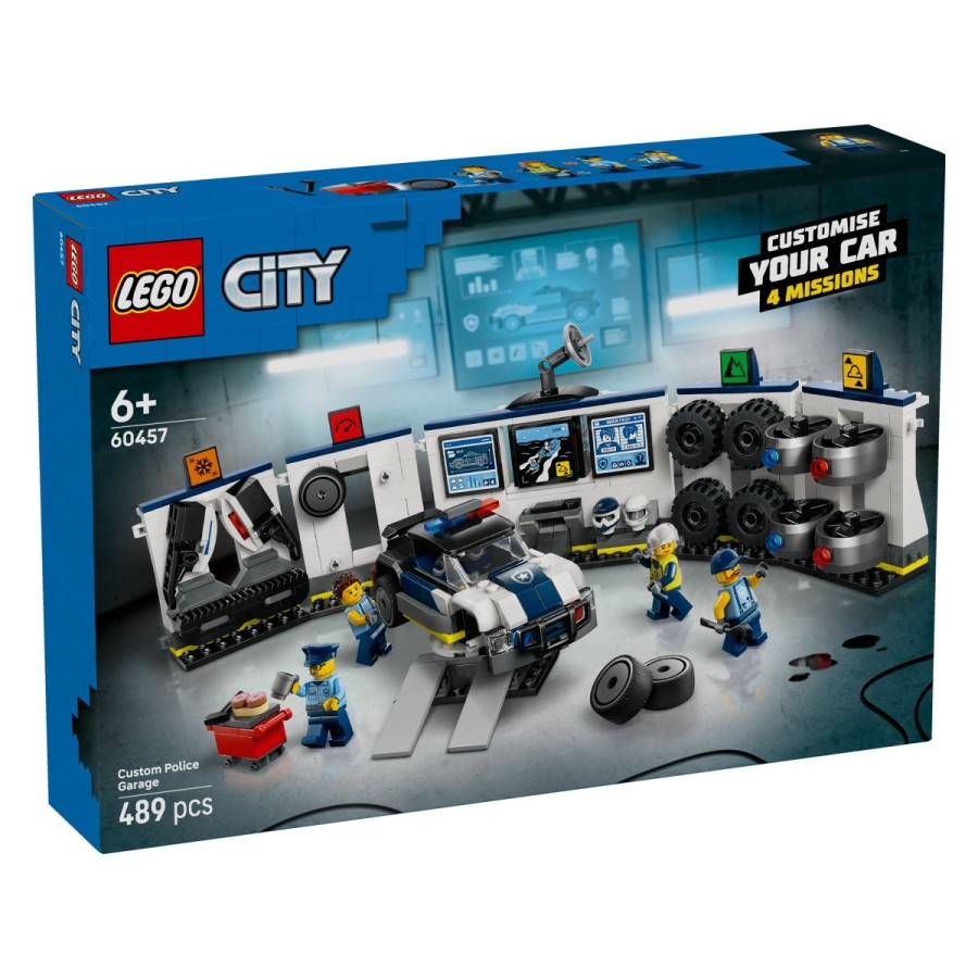 Lego® City 60457 Avtomehanična delavnica za prilagajanje policijskih avtomobilovDobrodošli v avtomehanično delavnico