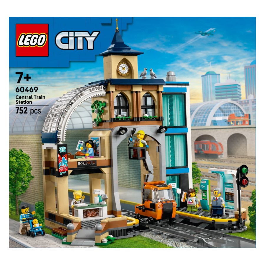 ali pa se z dvigalom odpelji v nadzorni center. V stolpu z uro nahrani golobe ali poišči sedež na avtobusni postaji. Epsko potovanje se začne v LEGO® Cityju!Primerno za otroke od 7. leta do 99. leta.