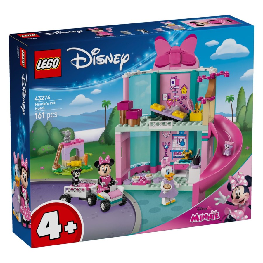 Lego® Disney Classic 43274 Minijin hotel za domače živaliZ Disneyjevima Mini Miško in Jakico Racman poskrbi za ljubke domače živali! Obišči Minijin hotel za domače živali in pomagaj poskrbeti za mačka Figara