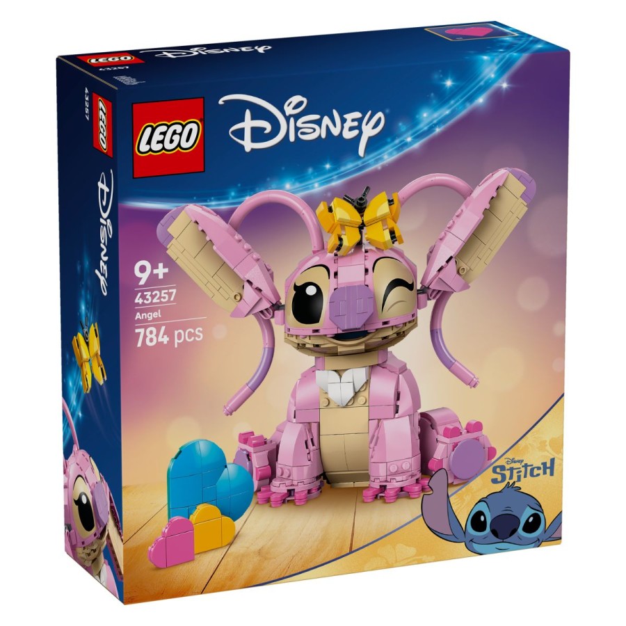 Lego® Disney Classic 43257 AngelSpoprijatelji se s še eno ljubko Nezemljanko: Disneyjevo Angel! Povečaj Žvercino družino in ustvari Angel iz Disneyjeve TV-serije Lili in Žverca. Kot zabavne okraske ji lahko dodaš njena 3 'lebdeča' srca ali ljubkega metulja iz kock. Potem jo lahko z dvignjenimi ali spuščenimi ušesi