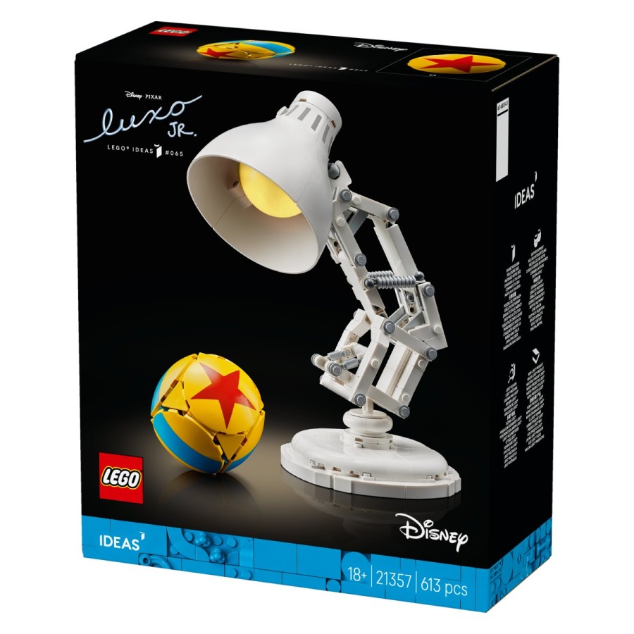 Vnesi igrivost lučkota Luxo Jr. v svoj dom in proslavi pomen lika Disney Pixar za zgodovino animacije. Poustvari lučkota Luxo Jr. z njegovimi poskoki in vrtenjem. Sestavi žogo Pixar Ball s presenečenji in referencami na klasične risane filme Pixar. Razstavi lučkota Luxo Jr