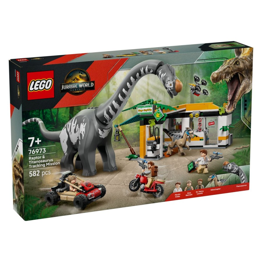 Lego® Jurassic World™ 76973 Zasledovanje raptorja in titanozavraPomagaj Zori