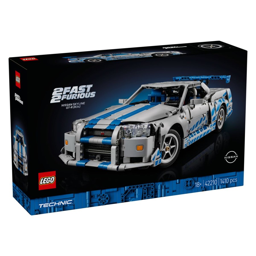 Lego® Technic™ 42210 Avtomobil 2 Fast 2 Furious Nissan Skyline GT-R (R34)Prestavi v višjo predstavo in se z avtomobilskim kompletom za odrasle 2 Fast 2 Furious Nissan Skyline GT-R (R34) podaj na lov za sanjami. Sestavi podrobnosti krmiljenja
