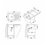 NERJAVNO POMIVALNO KORITO ALVEUS ELEGANT 30, LEINEN 810X510 MM - slika 3