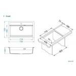 GRANITAL POMIVALNO KORITO ALVEUS ATROX 40, BEIGE G55 790X500 MM - slika 2