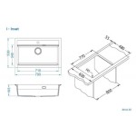 GRANITAL POMIVALNO KORITO ALVEUS ATROX 40, CARBON G91 790X500 MM - slika 5