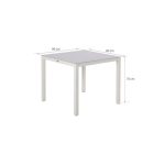 JEDILNA MIZA LYRA FIX 4P ALU STEKLO 90X90 BELA - slika 4