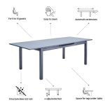 JEDILNA MIZA ODYSSEA II EASY ALU STEKLO 180/240X100 ANTR - slika 2