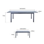 JEDILNA MIZA ODYSSEA II EASY ALU STEKLO 180/240X100 ANTR - slika 3