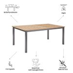 JEDILNA MIZA ORIS METULJ ALU + EVKALIPTUS 180/240 - slika 2