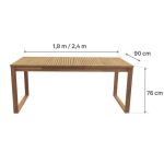 JEDILNA MIZA SOLARIS II EXT 180/240 FSC AKACIJEV MEDEN LES - slika 8