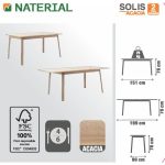 JEDILNA MIZA SOLIS METULJ ZUN. 150/200 AKACIJA - slika 9