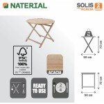 JEDILNA MIZA SOLIS ORIGAMI D90CM AKACIJA - slika 6